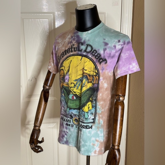 Grateful Dead Miami Florida 1974 Shirt Tie Dye Orange Green & Purple S/M - Picture 2 of 8